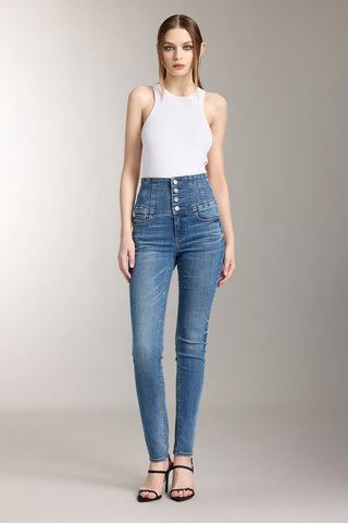 Super High Rise Jeans With Four Buttons