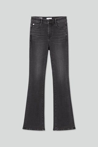 Vintage Black And Grey Washed Flared Jeans