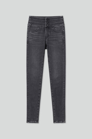 High Waist Dark Washed Brushed Jeans