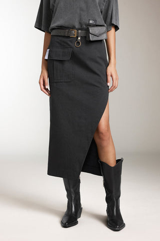 Cargo Slit Maxi Skirt