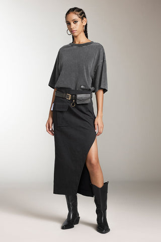 Cargo Slit Maxi Skirt