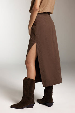 Cargo Slit Maxi Skirt