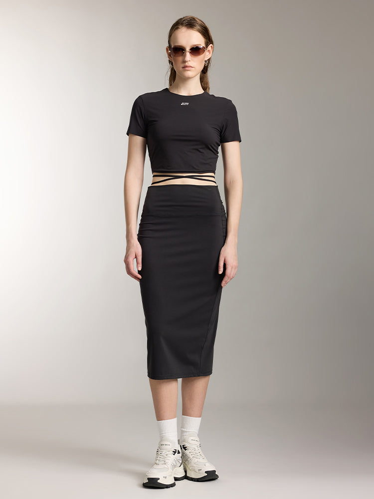 Slim Fit Straight Slit Skirt