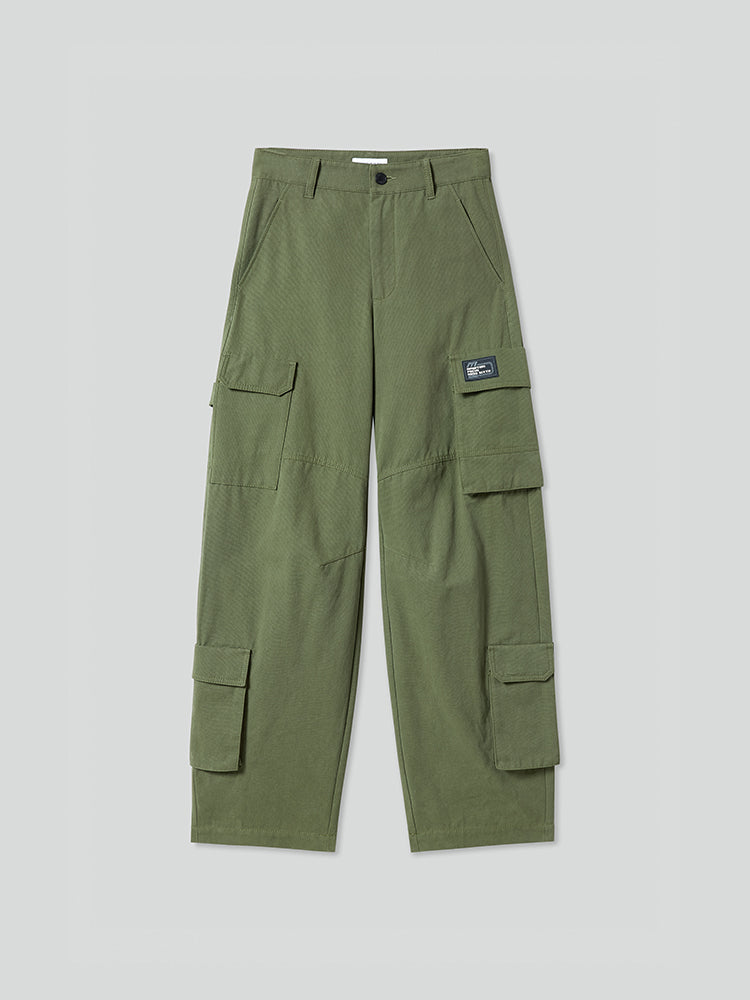 Cargo Wide Leg Pants In Green