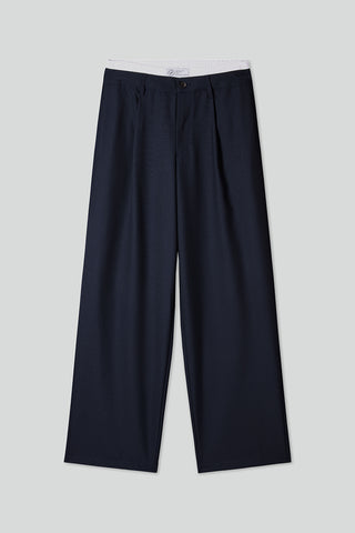 Double Waist Design Wide-Leg Trouser