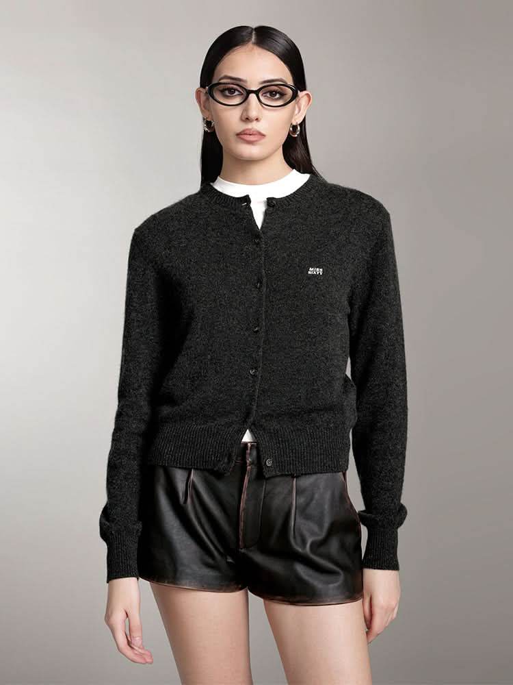 Crew Neck Cashmere Cardigan