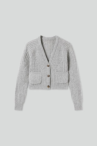 Loose Fit Wool V-Neck Cardigan