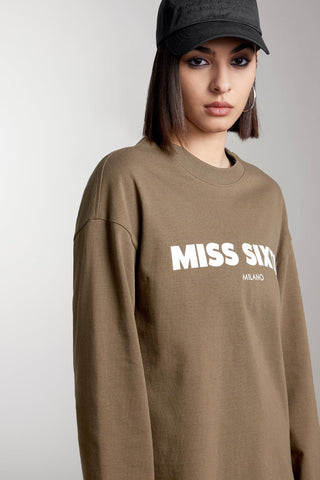 Slouchy Long Sleeves Printed T-Shirt