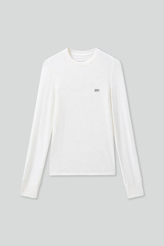 Wool-Blend Ribbed Long-Sleeves T-Shirt