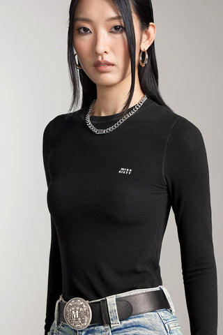 Wool-Blend Ribbed Long-Sleeves T-Shirt