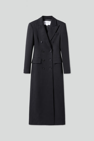 Peaked Lapel Long Trench Coat