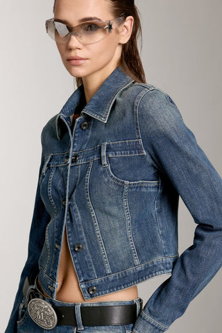 Vintage Cargo Style Denim Jacket