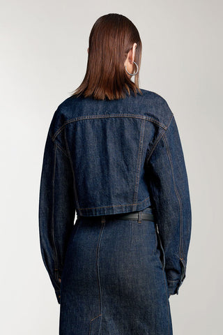 Cargo Style Denim Jacket With Pockets