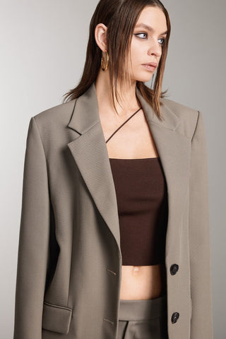 Loose Fit Single Breasted Suit Jacket