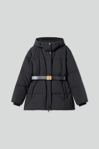 Hooded Double Zipper Down Jacket