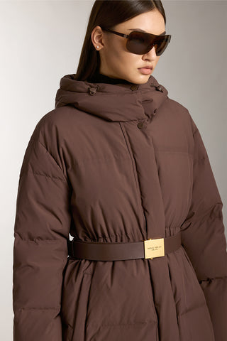 Hooded Double Zipper Down Jacket