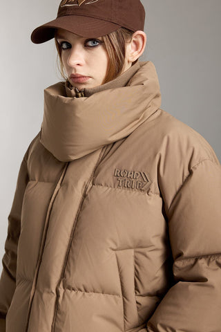 Scarf Collar Cropped Down Jacket