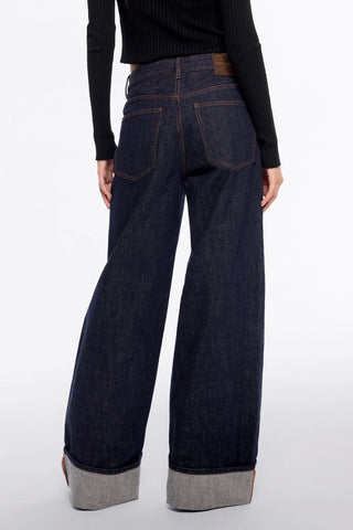 Cuffed Wide-Leg Jeans