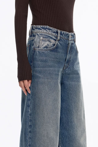 Faded Wide-Leg Jeans