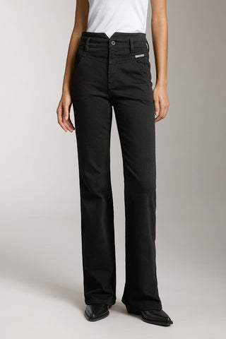 V-Shaped High Waist Flared Jeans