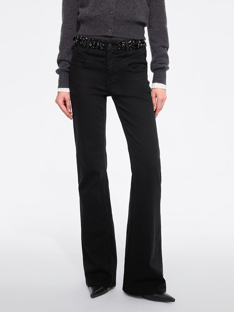 Beaded Flared Jeans