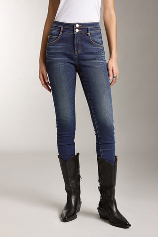 Double-Button Stretch Slim-Fit Jeans