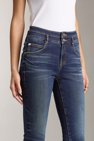 Double-Button Stretch Slim-Fit Jeans