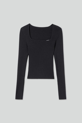 U-Shaped Neckline Slim Fit Knit Top