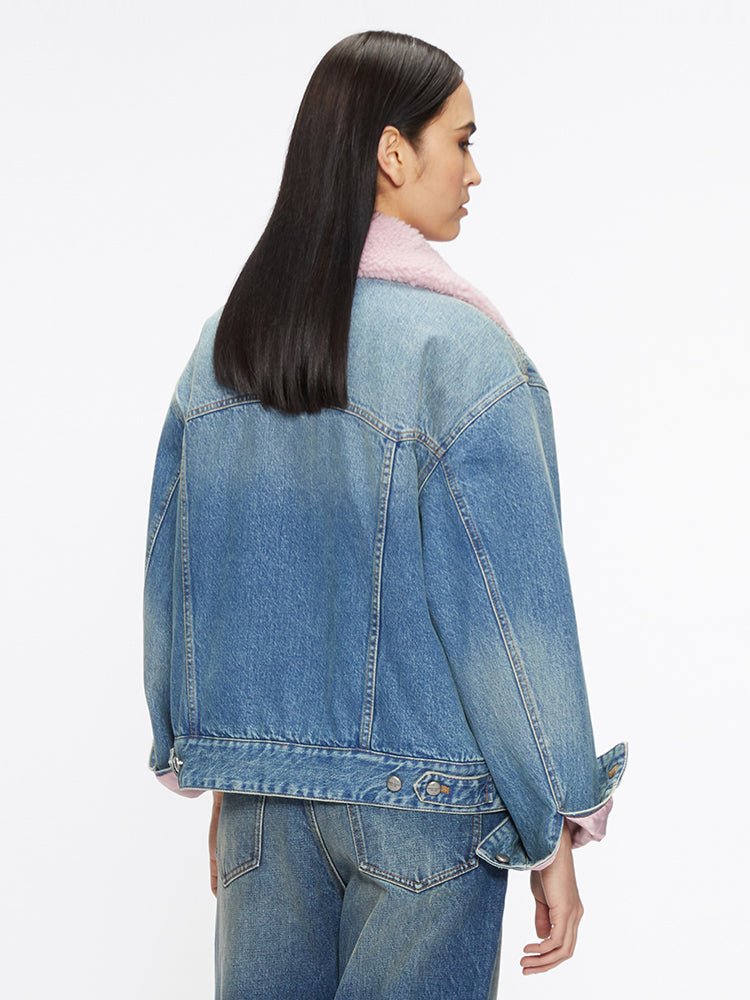 Shearling Collar Denim Jacket