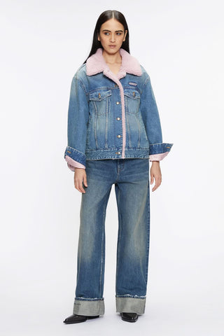 Shearling Collar Denim Jacket