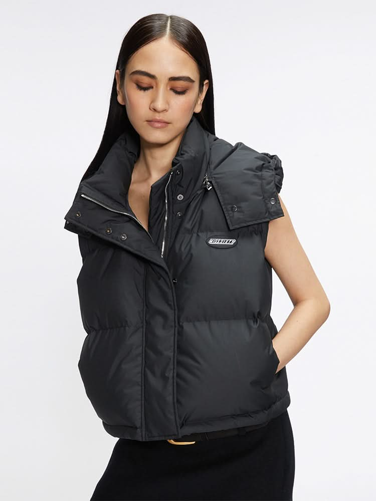 Gilet Jacket With Detachable Hood