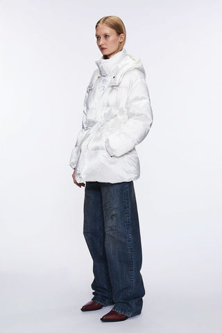 Puffy Jacket With Belt