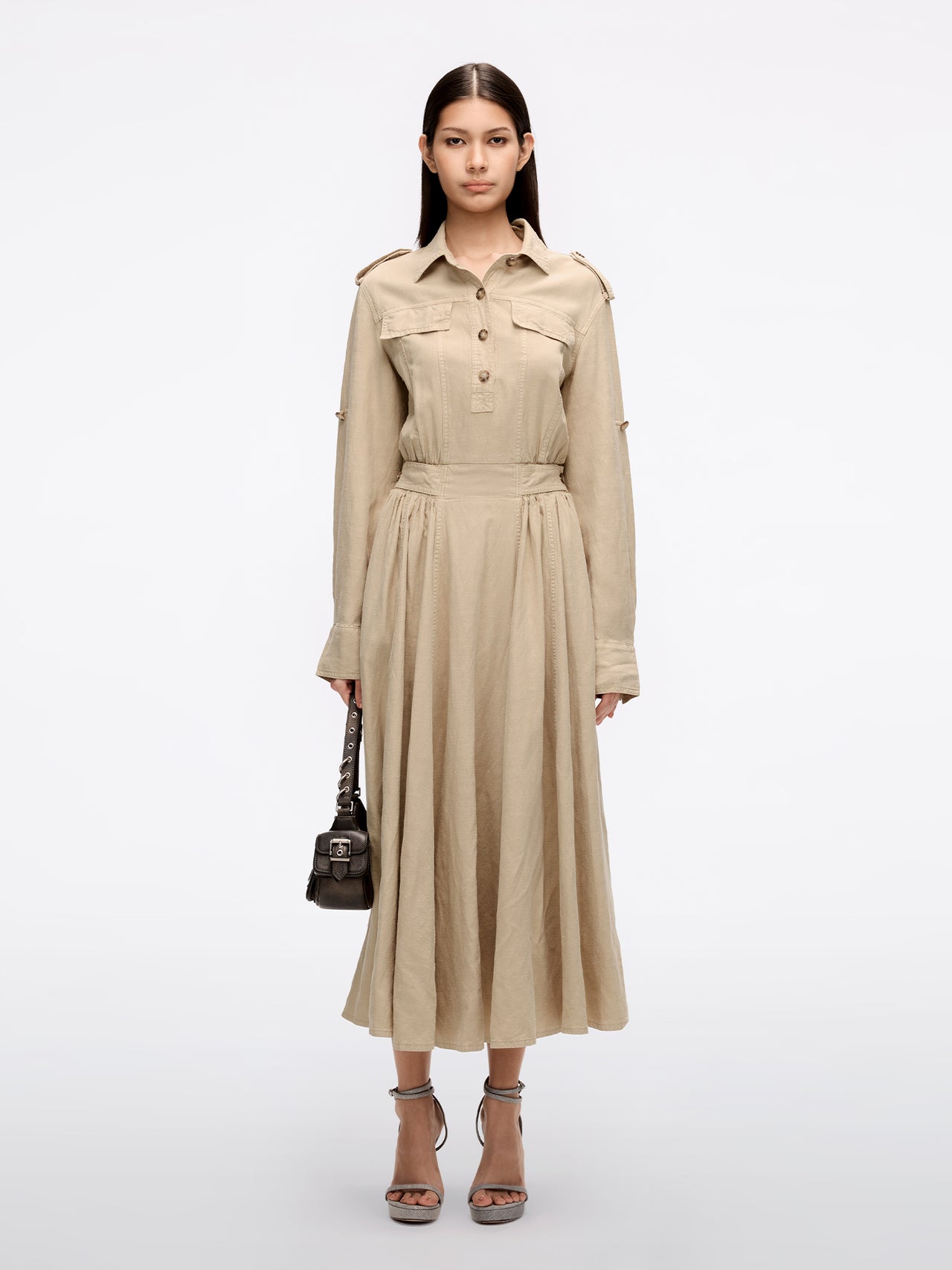 Khaki Lyocell Denim Dress