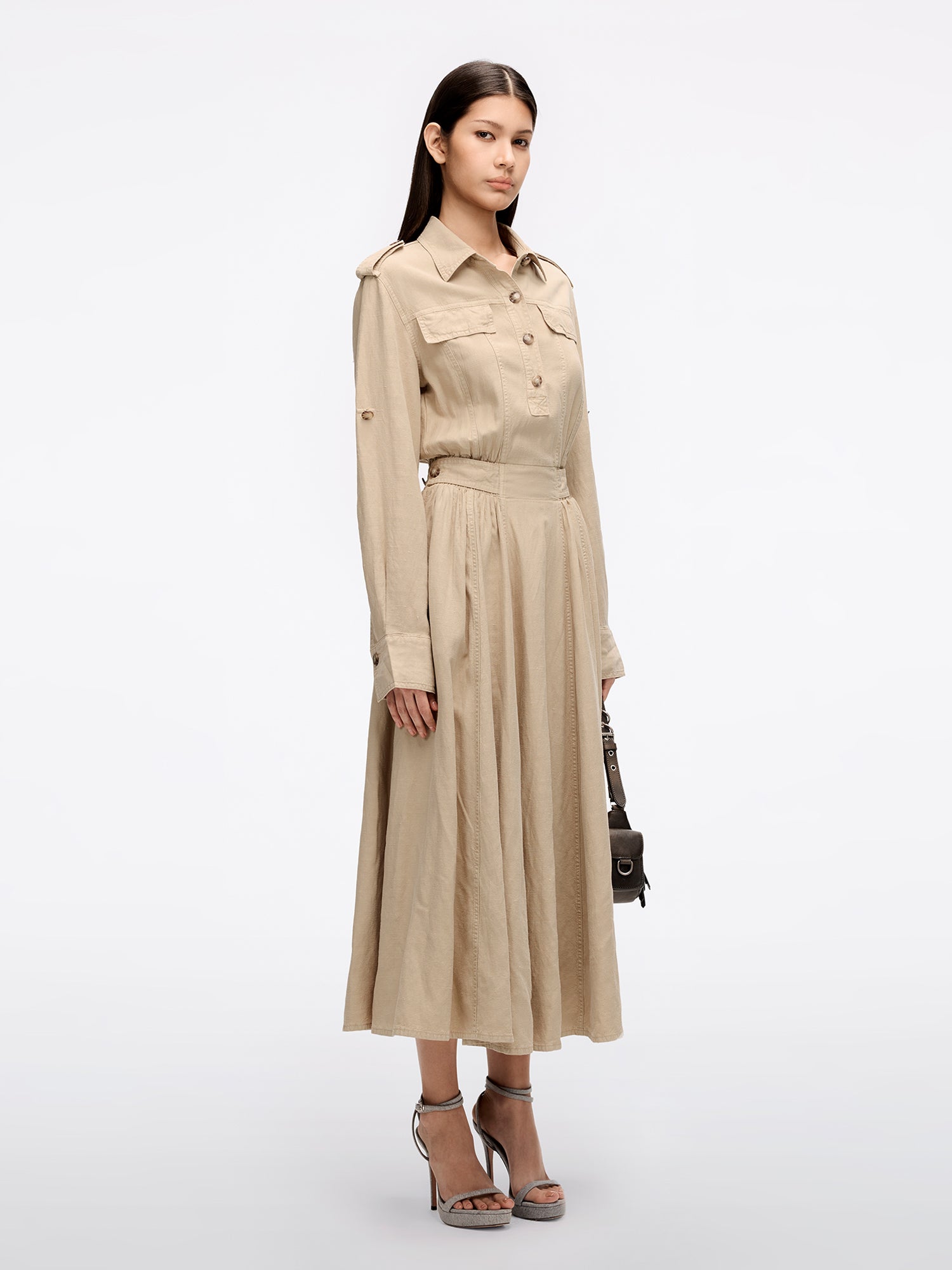 Khaki Lyocell Denim Dress