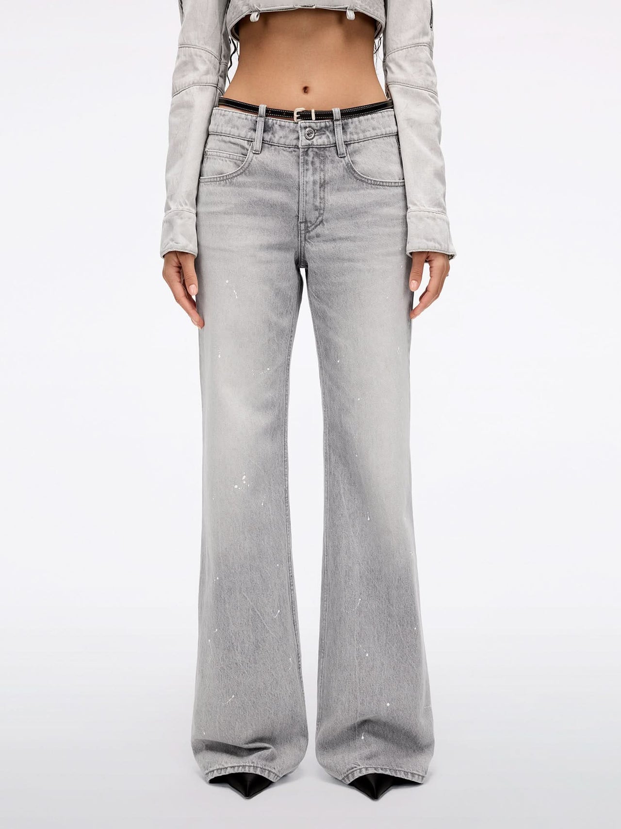 Straight-Leg Belted Jeans