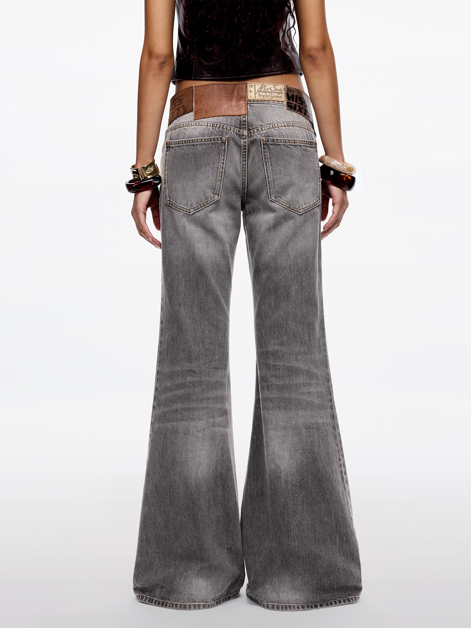 Low-Rise Flared Jeans