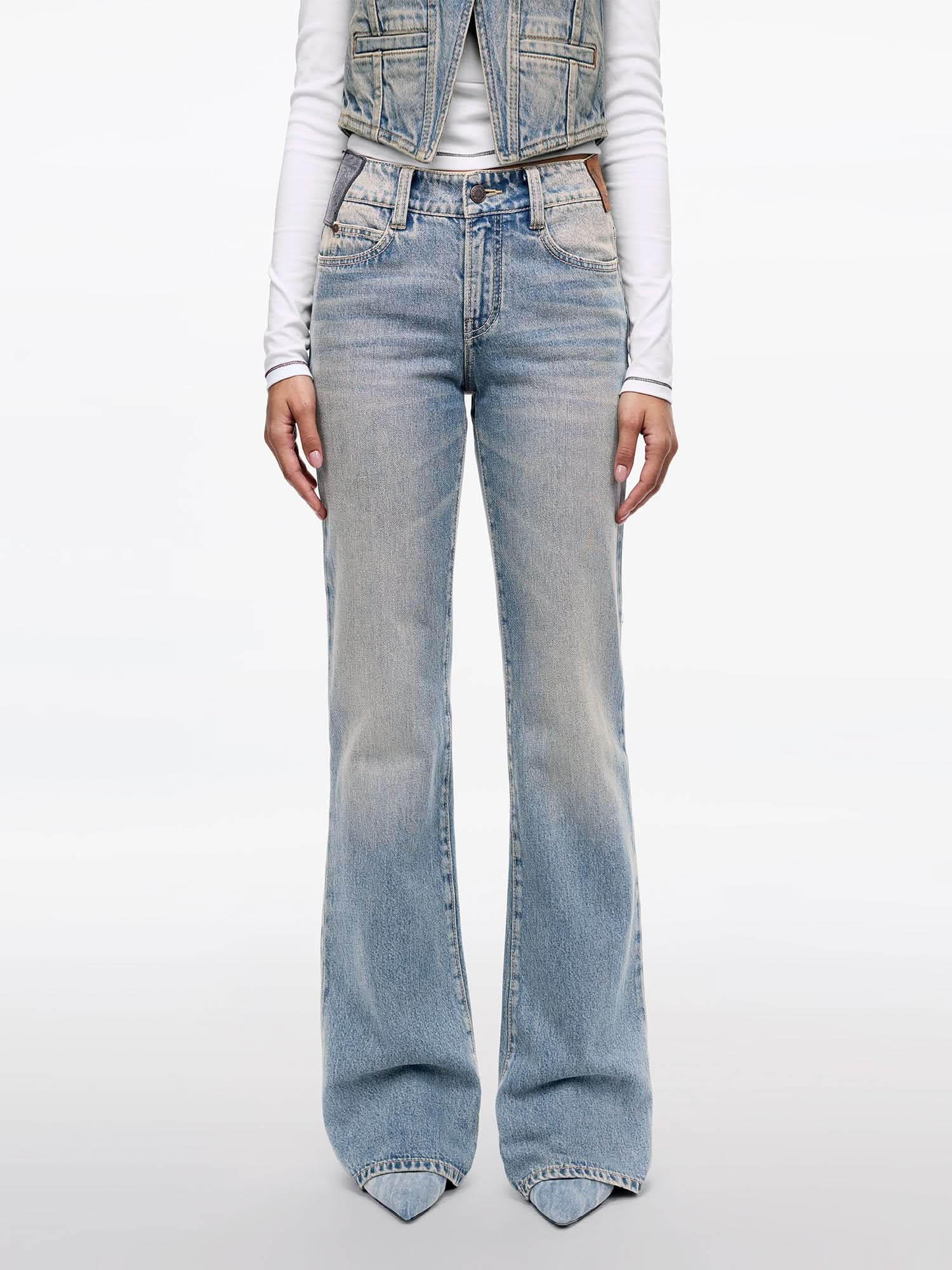 Vintage Light-Blue Flared Jeans