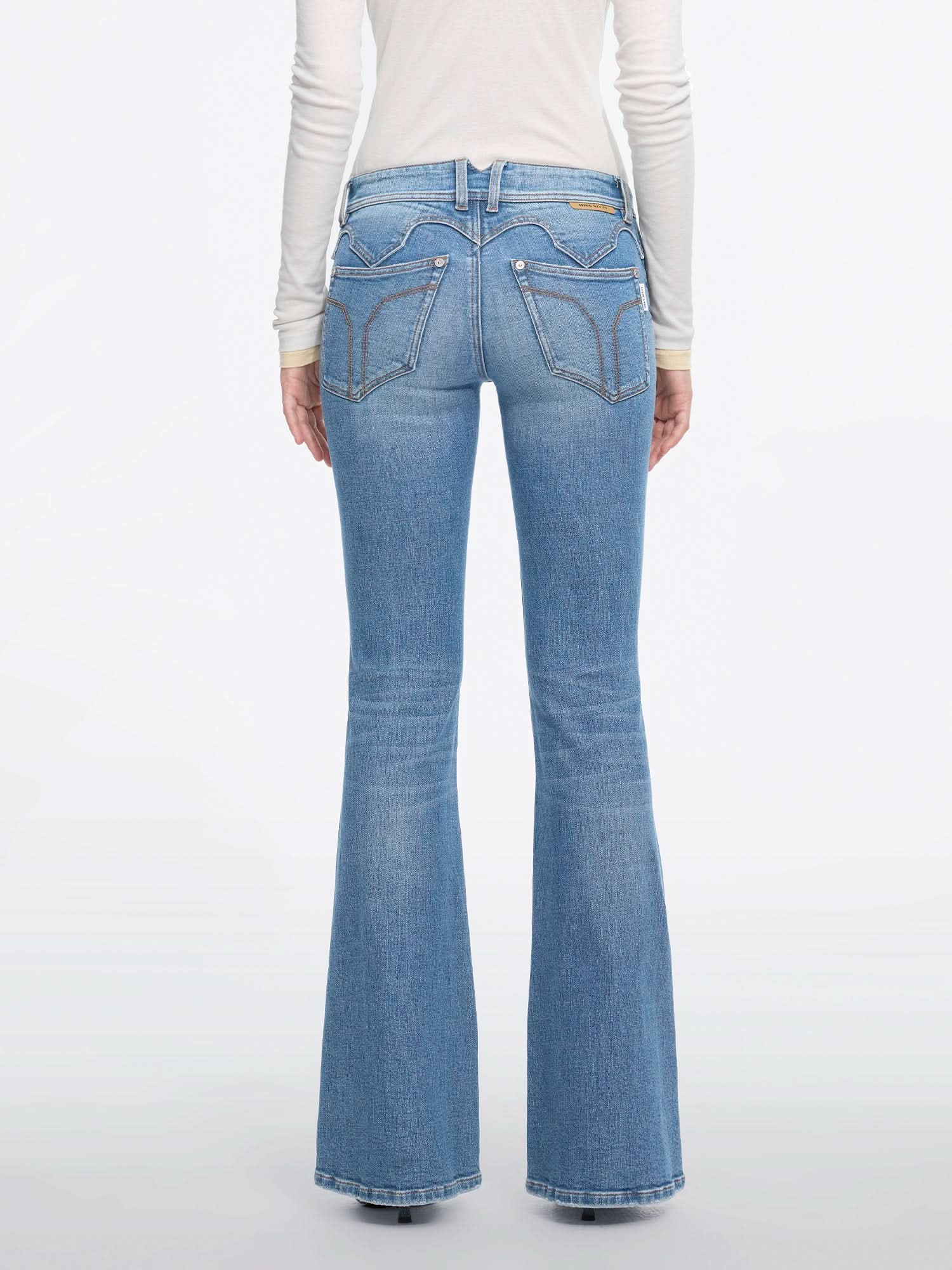 Low-Rise Flared Jeans