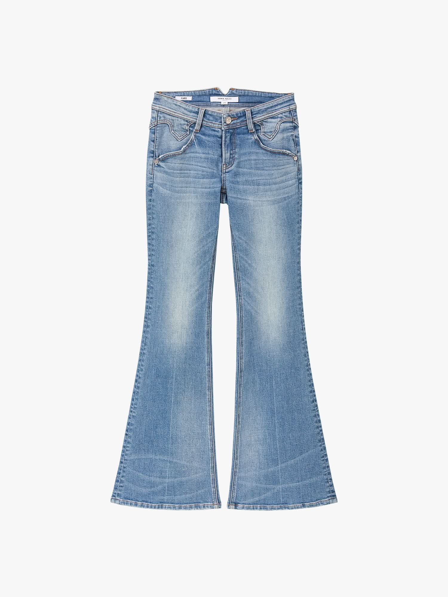 Low-Rise Flared Jeans