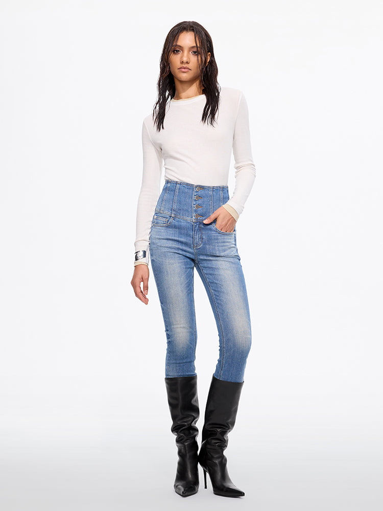 High Waisted Slim-Fit Jeans