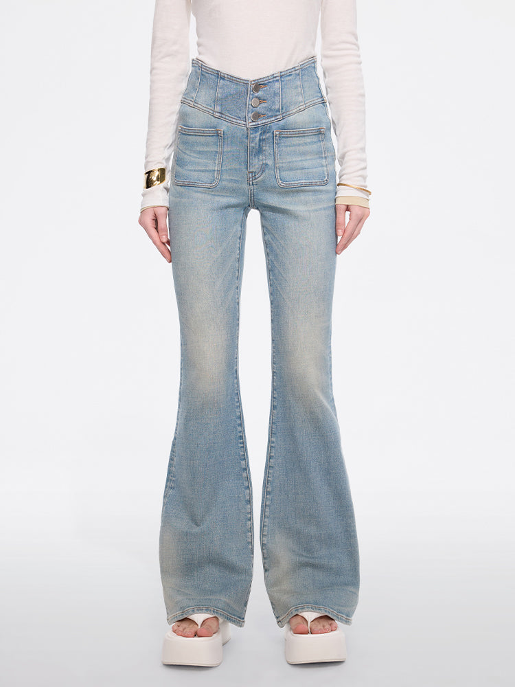 Women's Bootcut Jeans - Stretchy High Waisted Straight and Flare Jeans – Moda Xpress Women's Bootcut Jeans - Stretchy High Waisted Straight and Flare Jeans – Moda Xpress