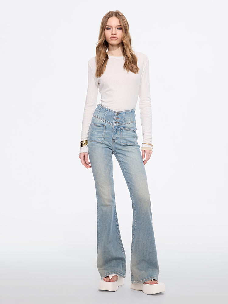 High Waisted Flared Jeans