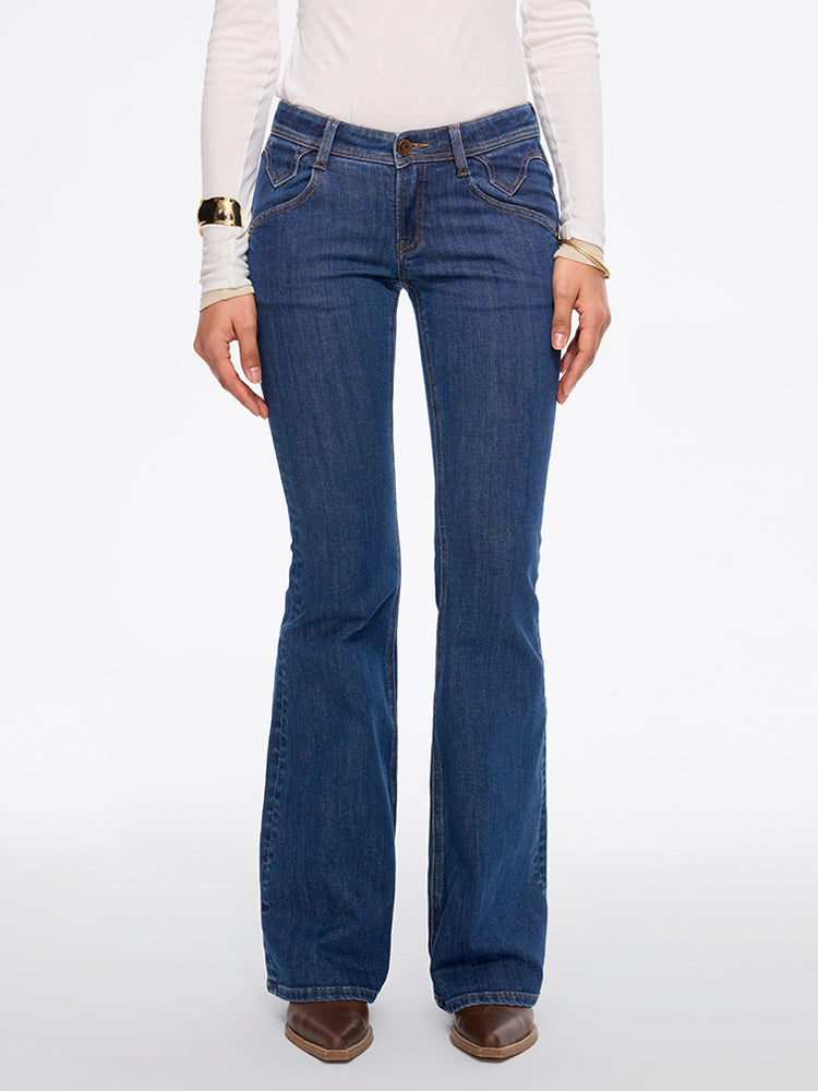 Low-Waisted Flared Jeans