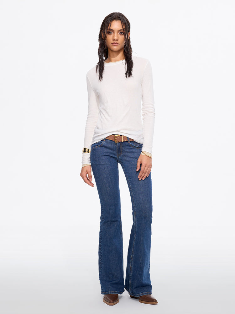 Low-Waisted Flared Jeans