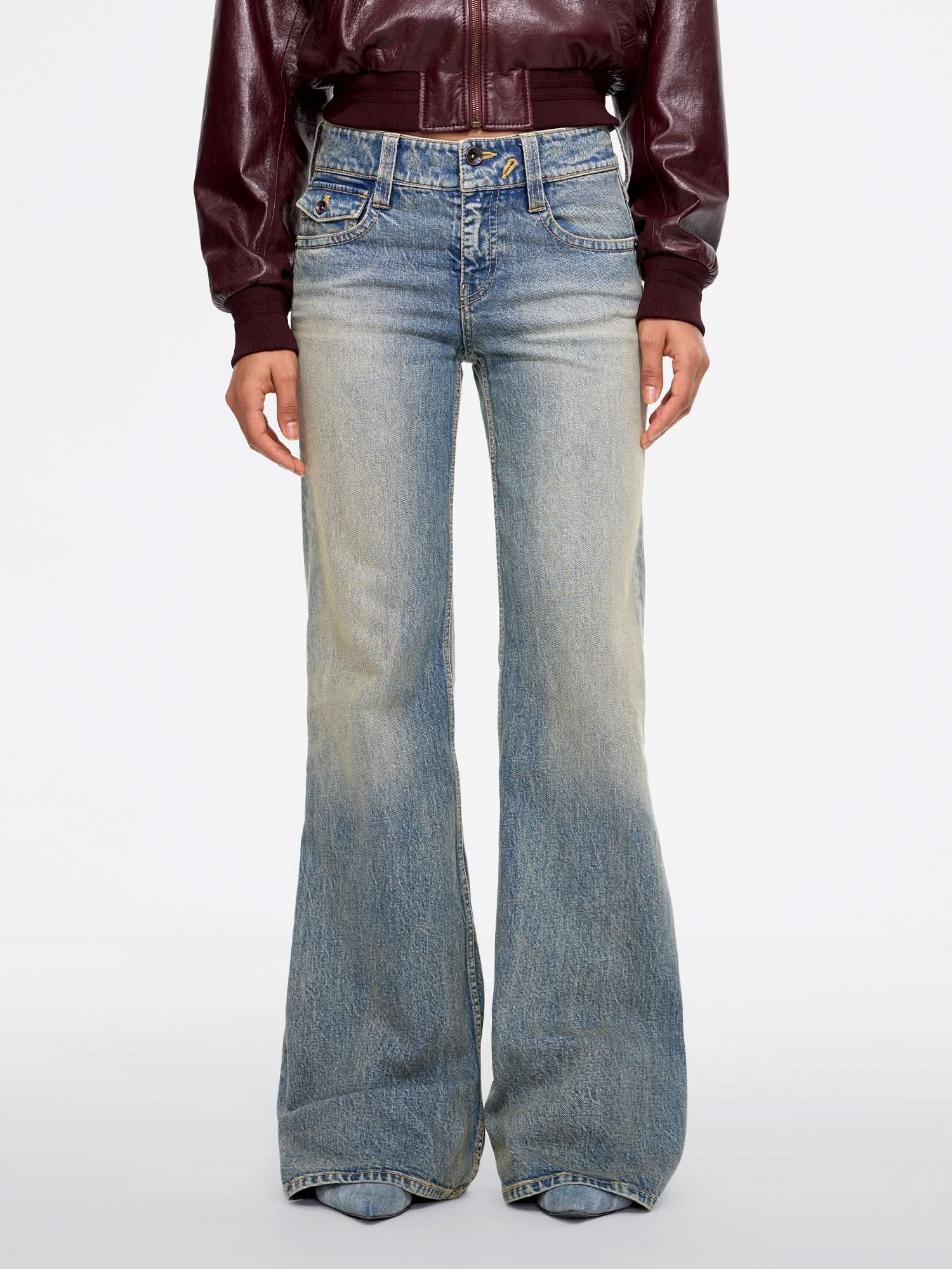 Vintage washed flared jeans