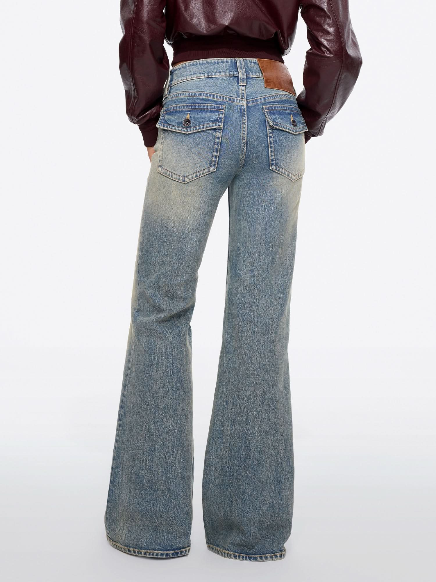 Vintage washed flared jeans