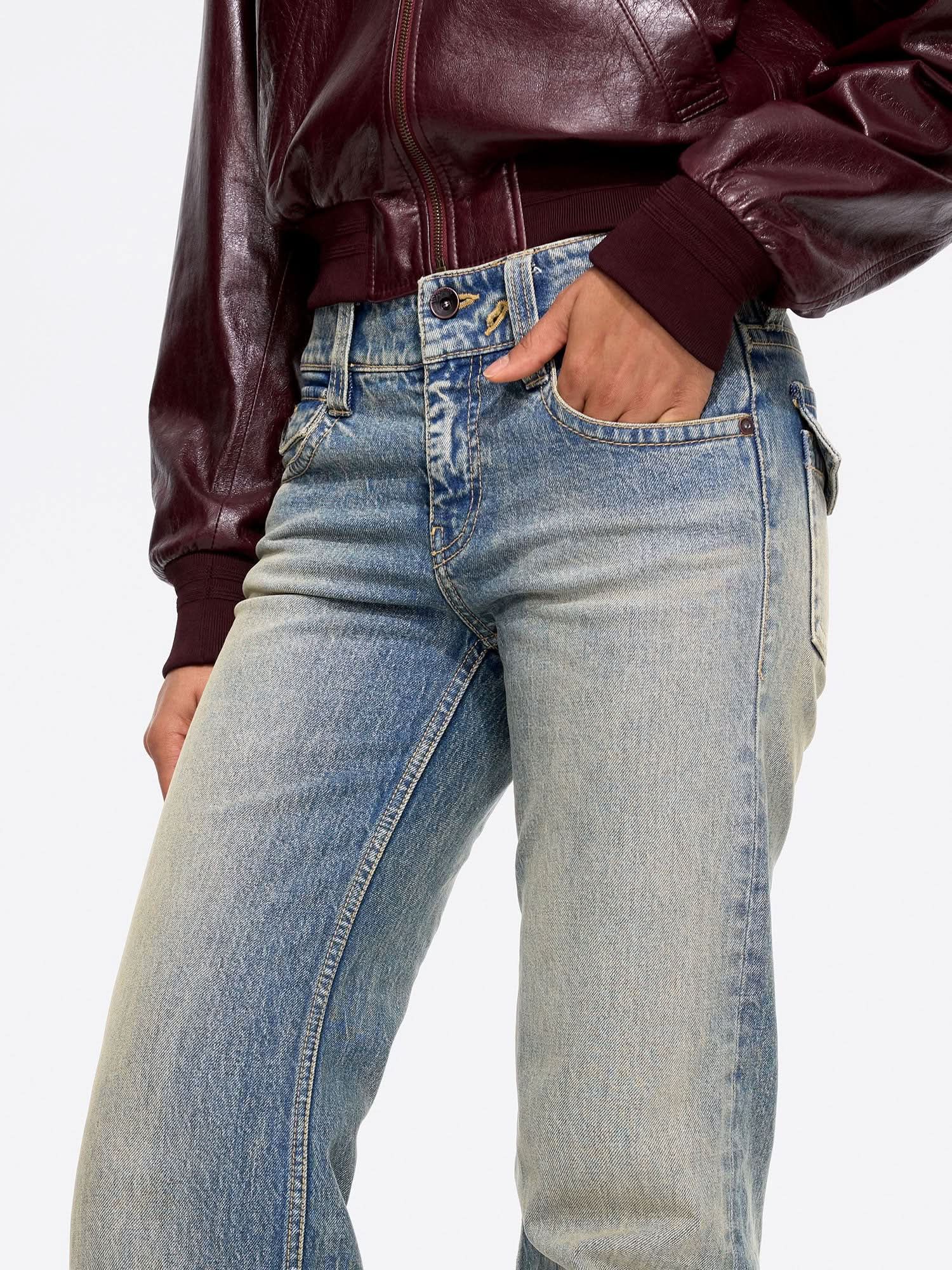 Vintage washed flared jeans