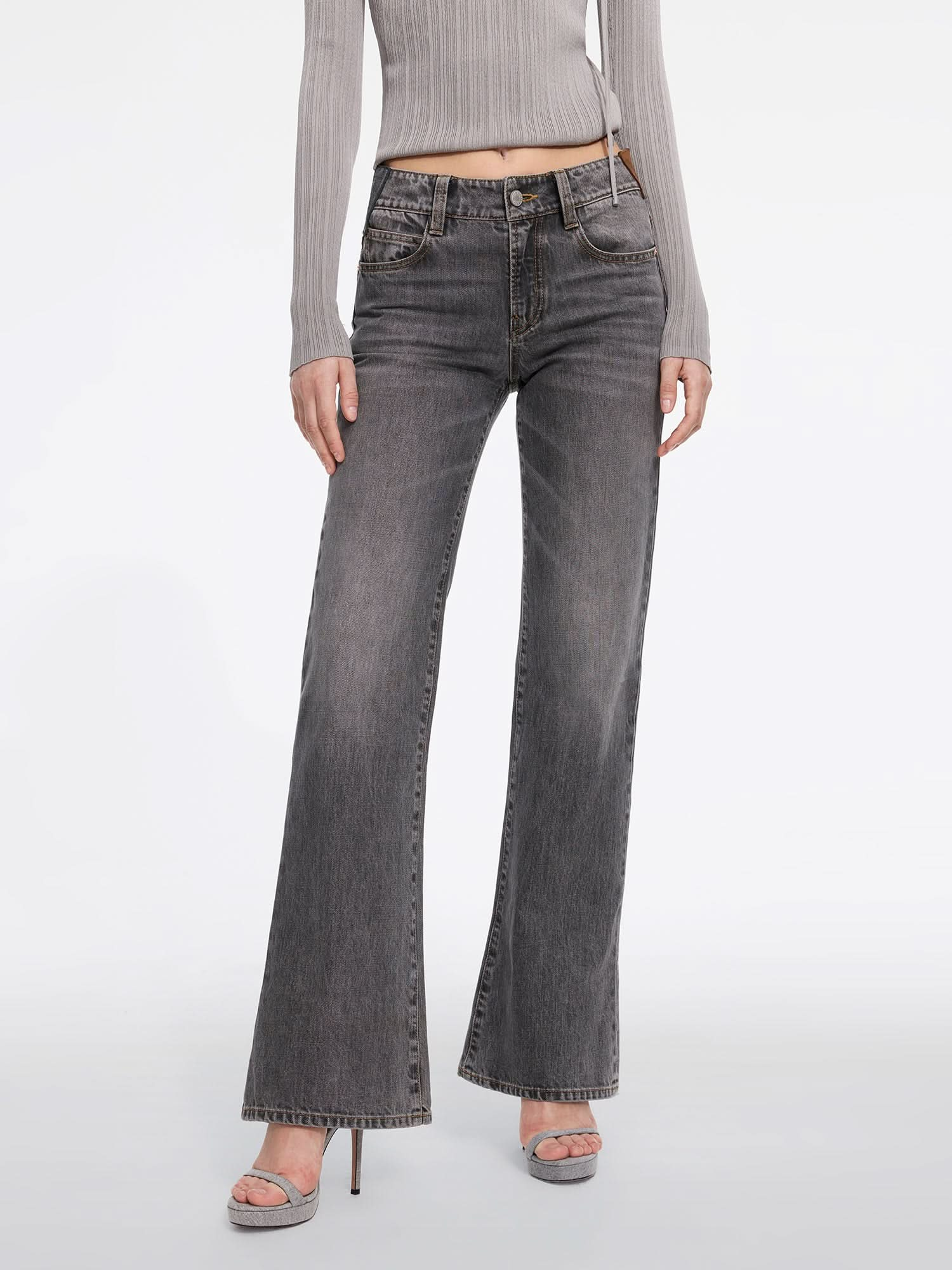 Low-Rise Flared Jeans