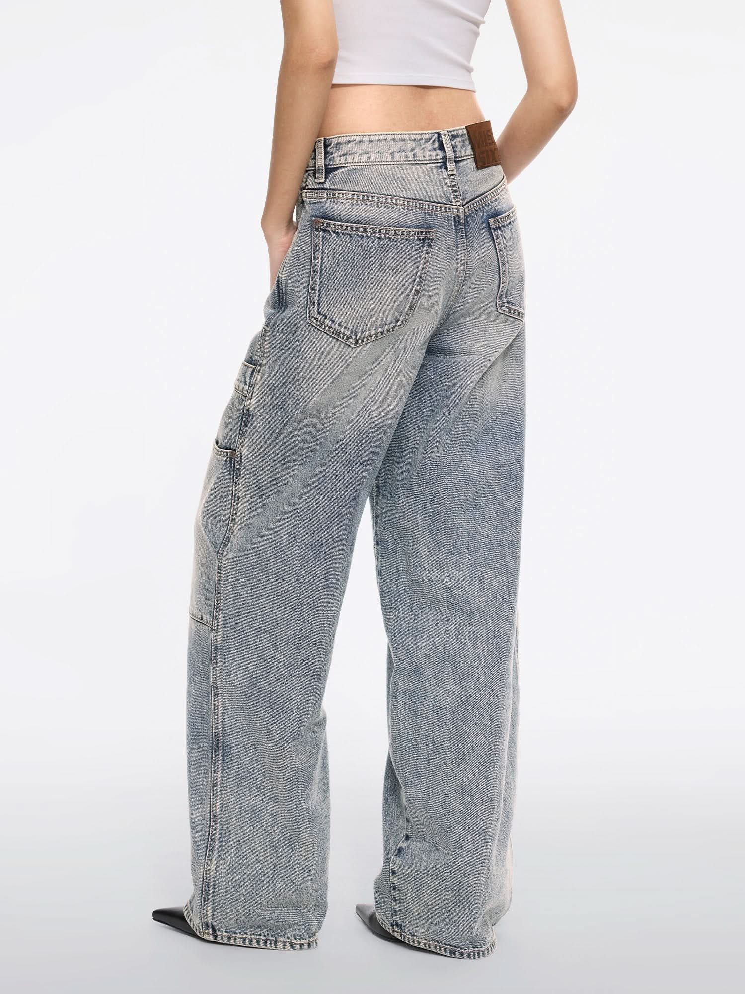 Patchwork Straight-Leg Jeans