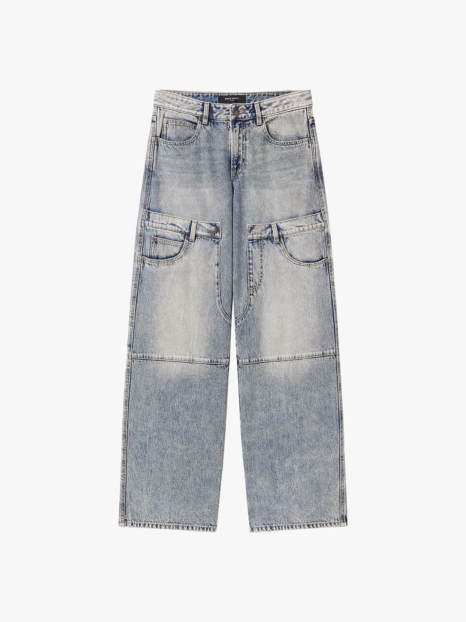 Patchwork Straight-Leg Jeans